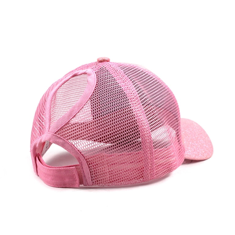 Shady Lady Women's Trucker Hat - Adjustable Snapback Baseball Cap With Pink Under Brim, Aqua