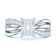thumbnail image 2 of Sterling Silver Ribbon Bowknot Infinity Simulated Emerald Cut Diamond Engagement Ring Cross Twisted Knot Promise Ring (5), 2 of 6