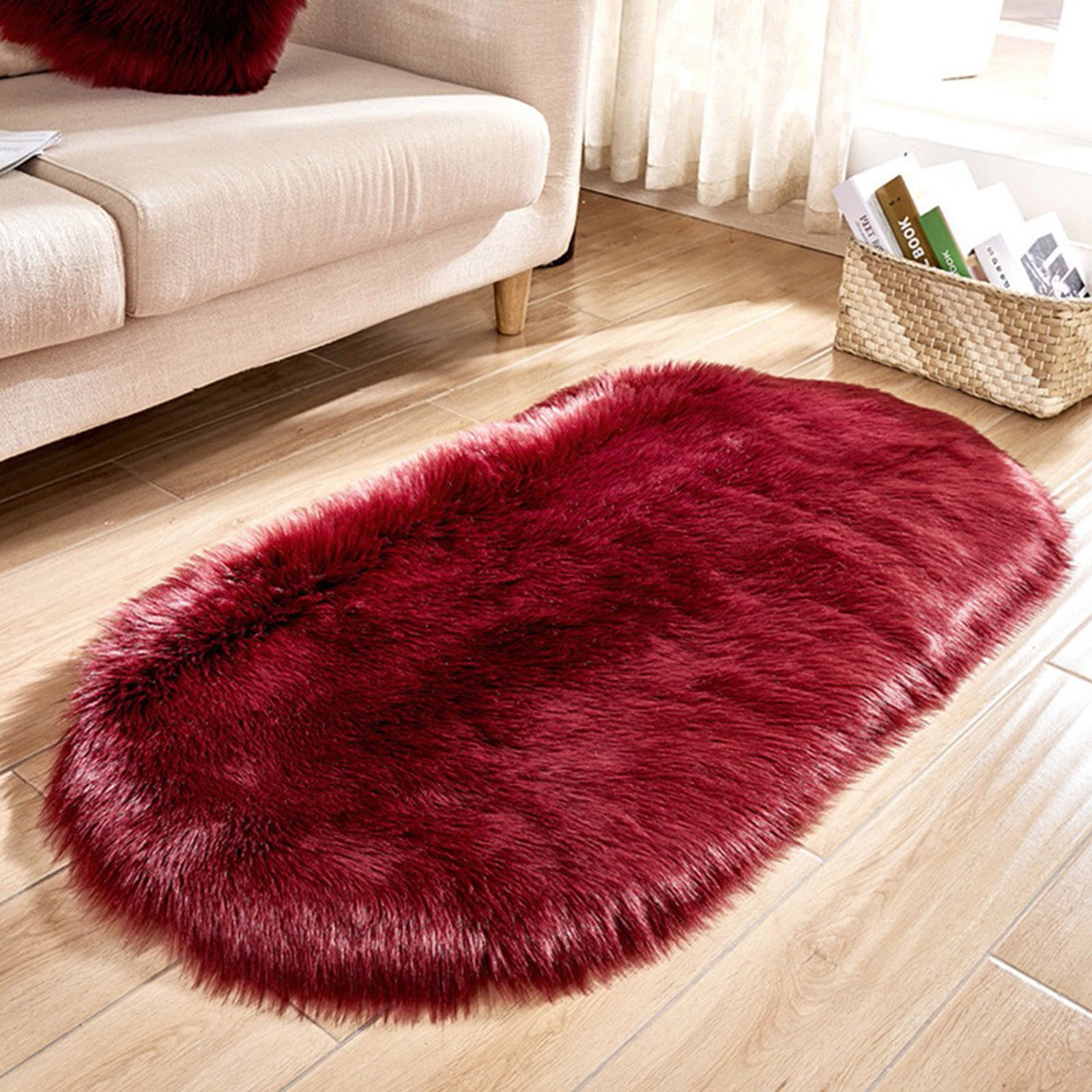 New Soft Rug Chair Cover Artificial Wool Warm Hairy Carpet Seat Home Decoration 