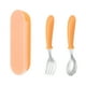thumbnail image 1 of Cateissary Cucharas fáciles de usar, tenedores para alimentación de bebé, vajilla segura y duradera, vajilla de acero inoxidable para niños Cocina y Comedor naranja, 1 of 6