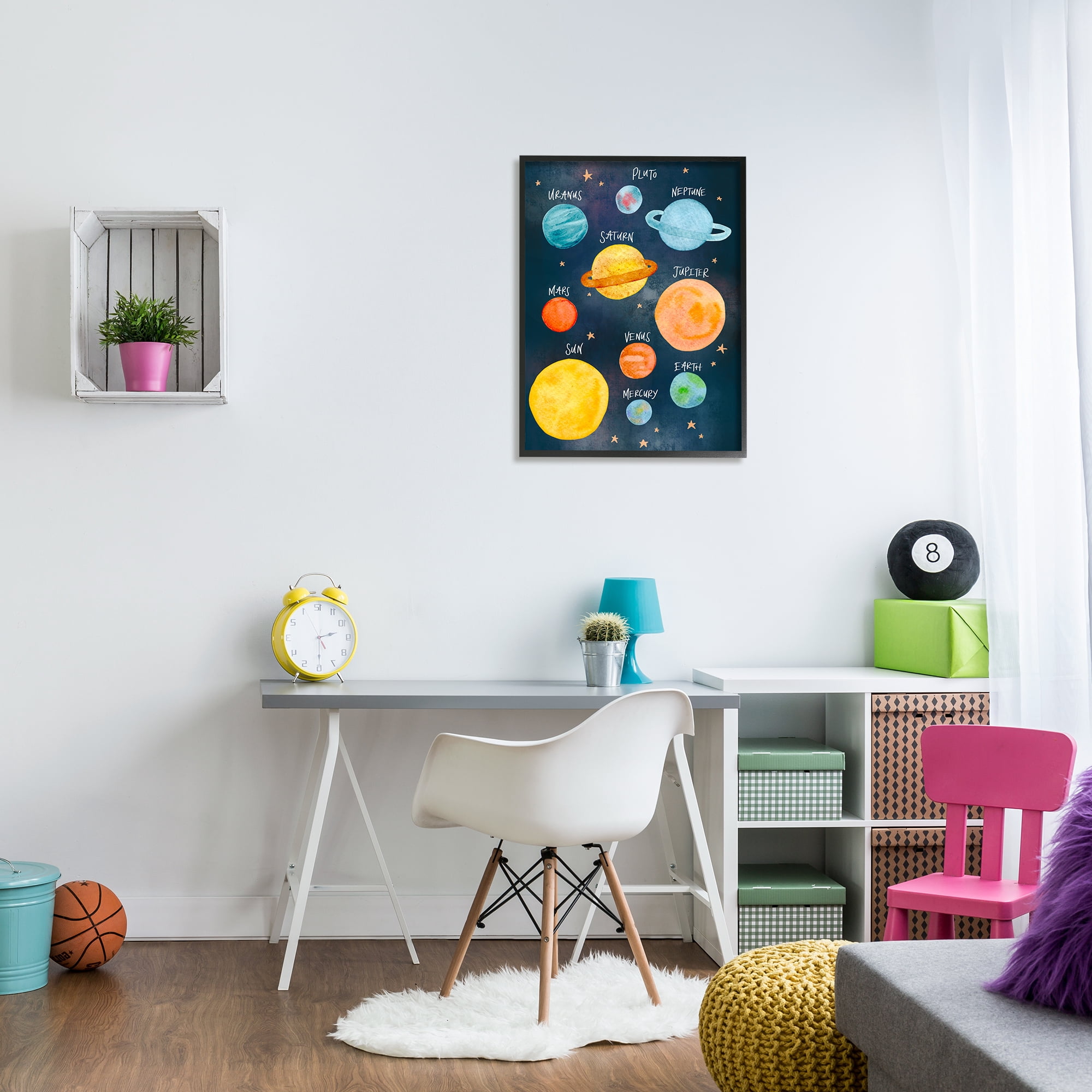 Stupell Indtries Solar System Planet Clter Watercolor Milky Way Galaxy,24 x 30,Design by Amanda Hoton