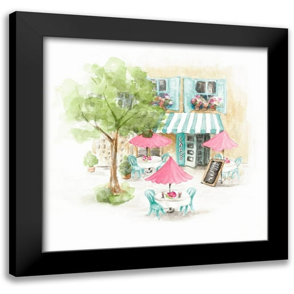 Loreth, Lanie 12x12 Black Modern Framed Museum Art Print Titled - Paris Cafe