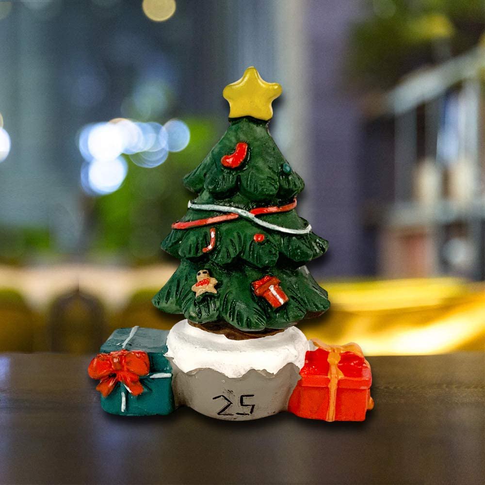 BIGTREE 2 Inch Resin Christmas Tree Holiday Decorative Figurine Collectors for Gifts and