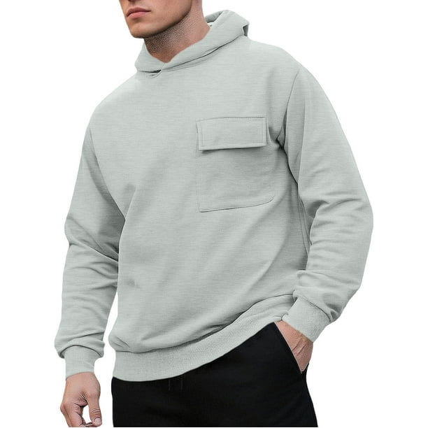 Ceisia Men's Oversize Hooded Patch-Pocket Casual Sweatshirt Gift