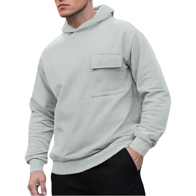 Ceisia Men's Oversize Hooded Patch-Pocket Casual Sweatshirt Gift