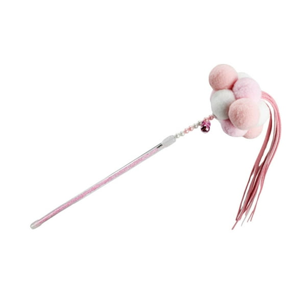 LEORX Cat Interactive Toy Pink Wand for Teasing and Training 1Pack