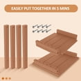 thumbnail image 2 of Nalone 2-Layer Outdoor Side Table, HDPE Weather-Resistant Adirondack with Storage Shelf for Living Room Bedroom, Outdoor Side Table, Patio End Table Outside-Teak, 2 of 6