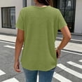 thumbnail image 3 of Yievot Women's Textured Short Sleeve Blouse Crewneck Button Down Tunic Top Casual Summer Shirt, 3 of 4