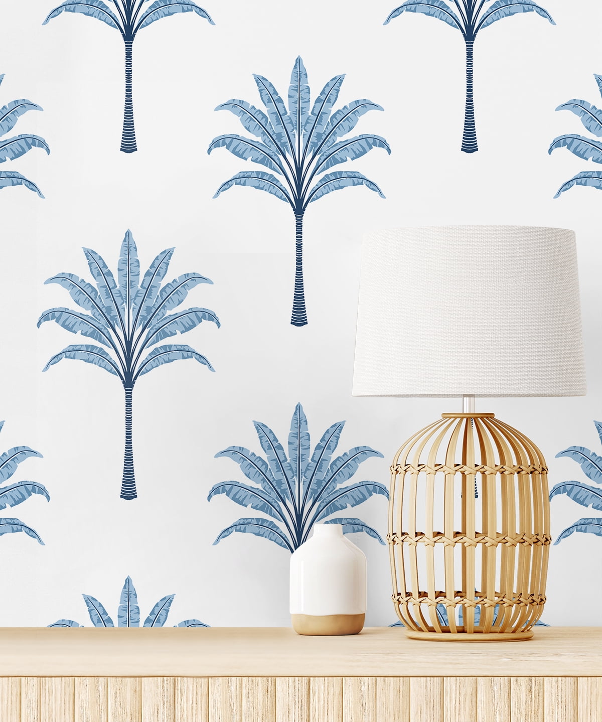 Harry & Grace Blue Lake Montgomery Palm Peel and Stick Wallpaper