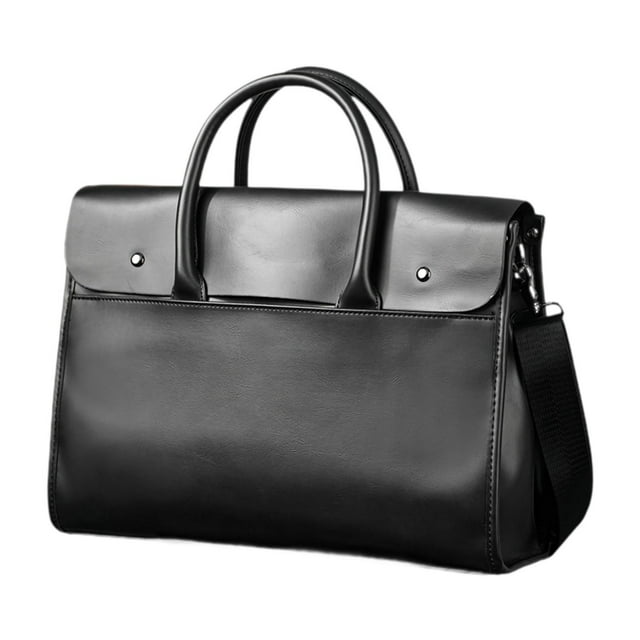 yuksok Male Male Male Briefcase en Cuir PU avec Sangle Réglable Imperméable Sac Multifonction pour Ordinateur Portable Noir