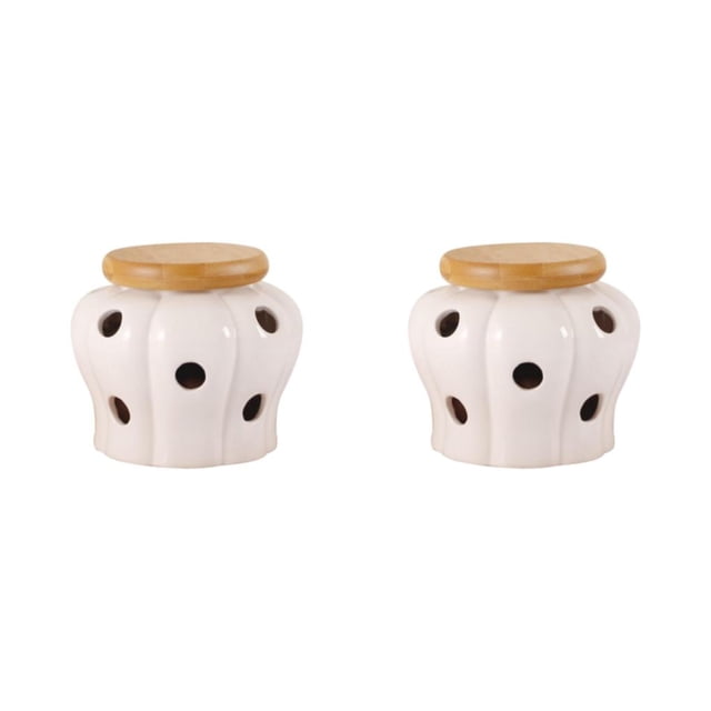 Moyic Japanese Style Garlic Keeper Hollow Out Storage Box Garlic Portable Ginger Tipo 1 2piezas