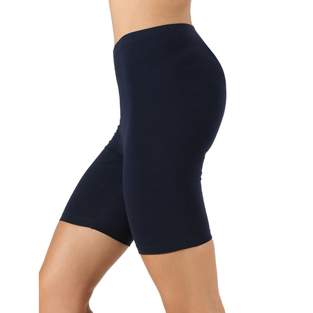 Zenana - Womens & Plus Soft Cotton Stretch Mid Thigh Length Leggings ...