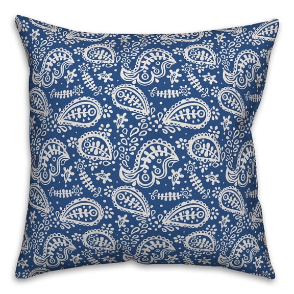 Creative Products Paisley Pattern Navy 16x16 Indoor / Outdoor Pillow