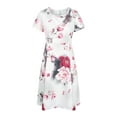 thumbnail image 3 of LilyLLL Womens Summer Holiday Short Sleeve V Neck Floral Print Maxi Dress, 3 of 4