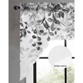 thumbnail image 2 of Grey Swag Valances for Windows, Small Curtains Drapes, Eucalyptus Leaves Kitchen Window Curtains Over Sink Rod Pocket Window Treatment Valance for Bedroom/Bathroom 56"x36", 2 of 5