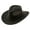 Brown, variant on THUNDER Leather Cowboy Western Hat for Men and Women - S - Black