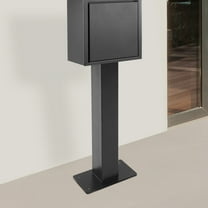 12*6*27in Outside Mailbox Post Heavy Duty Mailbox Post Ground-Mounted Post for Easy Install Mailbox Use Black