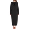 thumbnail image 2 of HLSOHJP Women's Long Robe Zip Up Hoodie House Coat Pocket Long Sleeve Full Length Housecoat, 2 of 5