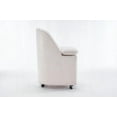 thumbnail image 6 of Set of 2 Chenille Fabric Dining Chairs - Modern Style with Universal Wheels, 6 of 26