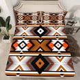 thumbnail image 2 of Erosebridal Southwestern Bedding Set King Retro Geometric Bed Sheets Boho Aztec Sheet Set Teen Adults Western Tribal Fitted Sheet Western Flat Sheet 2 Pillow Cases Red Brown, 2 of 5