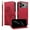 Red, variant on TECH CIRCLE Embossed Dandelion Series Flip Wallet Phone Case for iPhone 16e (6.1", 2025) with Wrist Strap, Slim Fits and Lightweight, PU Leather Protective Folio Fold Stand Case, Purple