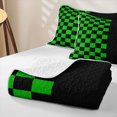 thumbnail image 4 of Meiyoeat Vibrant Checkerboard Pattern Bed Spread Queen,Retro Chess Print Queen Coverlet Set,Green Black, 4 of 7