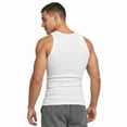thumbnail image 2 of COUVER Men's Cotton Ribbed Undershirt A-Shirt 3-Pack New Black 3X-Large, 2 of 6