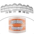 thumbnail image 4 of Hip Hop Dientes Grill Braces Vampire Fangs Disfraz Cosplay Silver Upper Sunnimix parrilla de dientes, 4 of 8