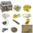 thumbnail image 1 of Juego de juguetes Pirate Treasure Chest, 177 piezas con candado para niños, 1 of 6