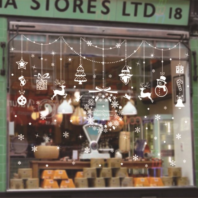 Jinsinto Christmas Adhesive Free Electrostatic Wall Sticker Christmas Pendant Glass Window Electrostatic Wall Sticker XC004