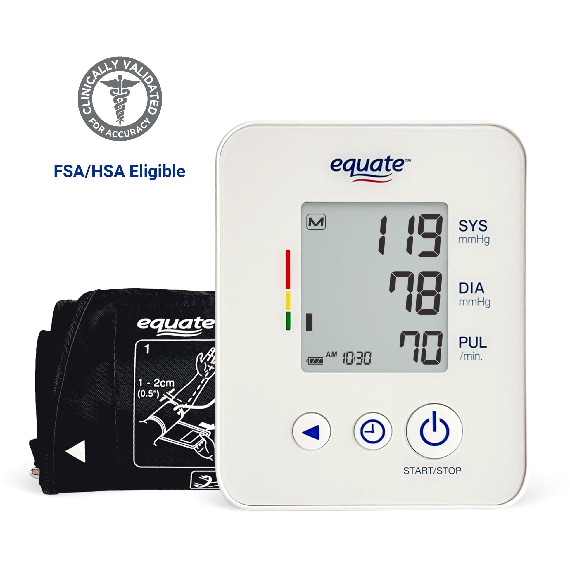 Equate Upper Arm Blood Pressure Monitor with Wide Range Cuff – Irregular Heartbeat Detection