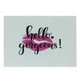 thumbnail image 1 of Hello Gorgeous Cutting Board, Modern Motivational Saying with Lipstick for Ladies Girls, Decorative Tempered Glass Cutting and Serving Board, in 3 Sizes, by Ambesonne, 1 of 2