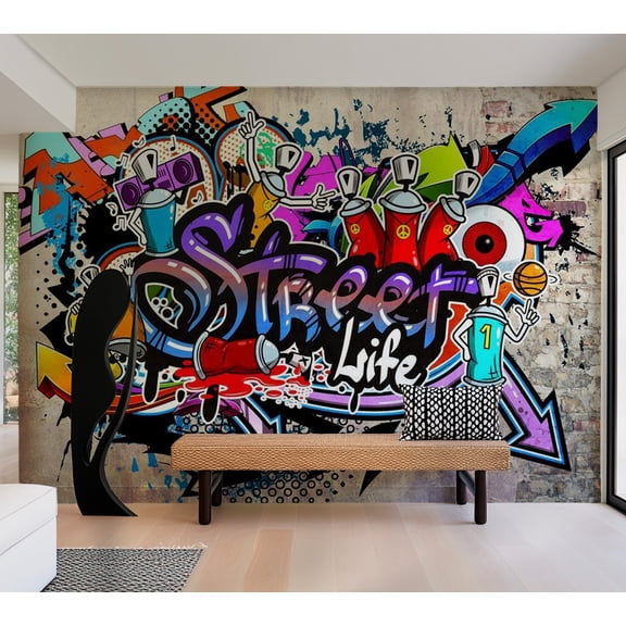 Tiptophomedecor Street Art Wallpaper Wall Mural - Street Game