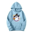 thumbnail image 3 of GaThRRgYP Chic Fall Sweatshirt Women,Women Long-sleeved Hooded Pocket Halloween Printed Casual Loose Sweatshirt Blue XXXL, 3 of 4