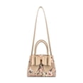 thumbnail image 6 of LIKE DREAMS Vegan Leather Floral Print Rosalie Bow Top Handle Satchel Bag, Beige, 6 of 6