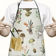 thumbnail image 2 of Brown Mushroom Flower Light Pattern Apron-Garden Aprons for Women with Pockets-Cotton Linen Waterproof Kitchen Cooking Gardening Aprons Adjustable for Kitchen,Cooking,BBQ and Salon 33x27 Inch, 2 of 7