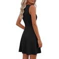 thumbnail image 6 of OSFVNOXV Mini Dresses for Juniors Summer Cute Bodycon Tea Party Dress Boat Neck Pleated Ruched Vintage Corset Dresses for Wedding Guest, 6 of 9