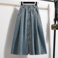 thumbnail image 4 of Curuila Womens Denim Skirts With Pocket Solid Color Elastic Waistband Elegant Long Skirts For Women Size Xl, 4 of 9