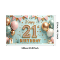 thumbnail image 2 of Yatrandify Rose Gold Balloon Happy Birthday Banner Glitter 21st Celebration Backdrop for Indoor Party Decoration Event, 2 of 7
