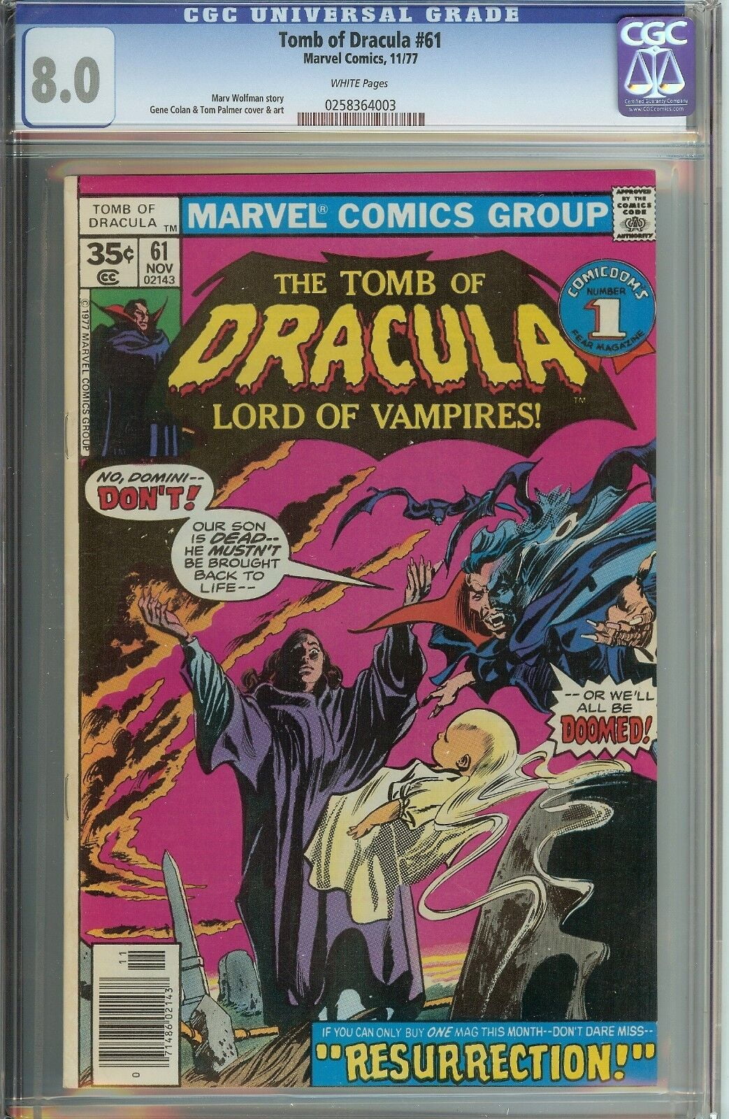 Tomb of Dracula #61 CGC 8.0