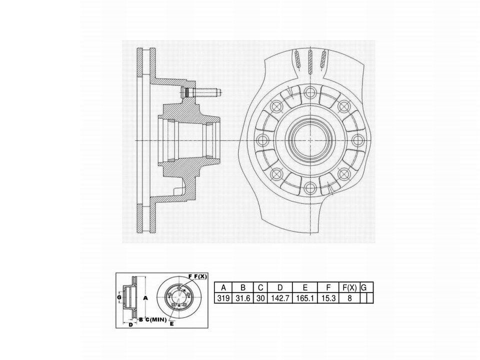 Winstop Brake Rotor and Hub Assembly, Front WS234593, Ford E-250 Econoline 1993-1992