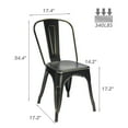 thumbnail image 5 of Lacoo Set of 4 Metal Dining Chair Indoor-Outdoor Use Stackable Classic Trattoria Chair Chic Dining Bistro Cafe Side Metal Chairs, Black Gold, 5 of 5