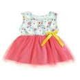 thumbnail image 1 of Kid Girls Easter Dress Sleeveless Bunny Floral Mesh Tulle Patchwork Dresses, 1 of 8