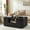 Black, variant on Deiokin 46.5" Modern Oval Coffee Table with Hidden Compartments & Drawers