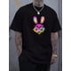 thumbnail image 1 of Men's Short Sleeve Summer T-Shirt - Trendy Skull Rabbit Print for Big & Tall Guys, Outdoor Sports Leisurewear Tee For Adult, Men, Women, Teen, Teenager, Adolescent, Youth, 1 of 6