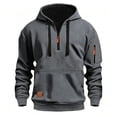 thumbnail image 6 of Quarter Zip Hoodie for Men Ghalytn Pullover Sweatshirt - Fleece Top with Sleeve Pocket, 6 of 6