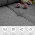 thumbnail image 3 of LAZZO 65" Loveseat Sofa with USB Charging Ports, 2-Seat Faux Leather Couch for Living Room & Office, Gray, 3 of 8