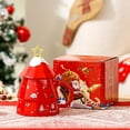 thumbnail image 1 of WIFKLSIIPG Christmas Ceramic Mug Set Festive Holiday Cup with Practical Christmas Present(Red), 1 of 3