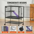 thumbnail image 6 of KFFKFF 39" Rolling Metal Ferret Cage, Spacious 2-Tier Small Animal Habitat with Ramps & Tray, Easy Assembly for Rats, Hamsters, Guinea Pigs, Chinchillas, Squirrels, Hedgehogs, and Rabbits, 6 of 9
