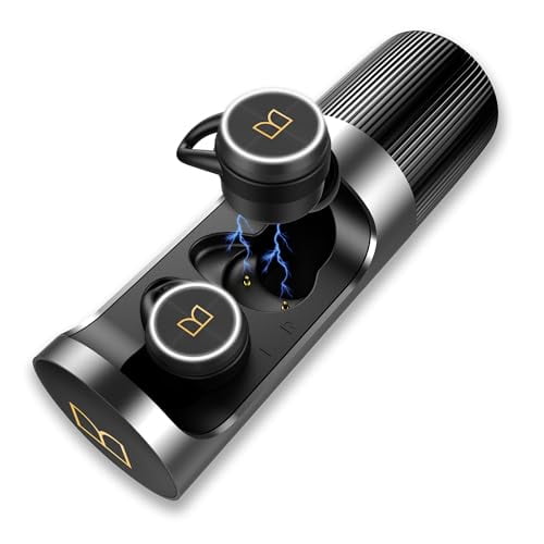 Monster Clarity 101 AirLinks Auriculares inalámbricos, auriculares internos Bluetooth 5.0 con estuche de carga, auriculares estéreo con sonido de graves profundos, IPX5 impermeable, micrófono incorpor